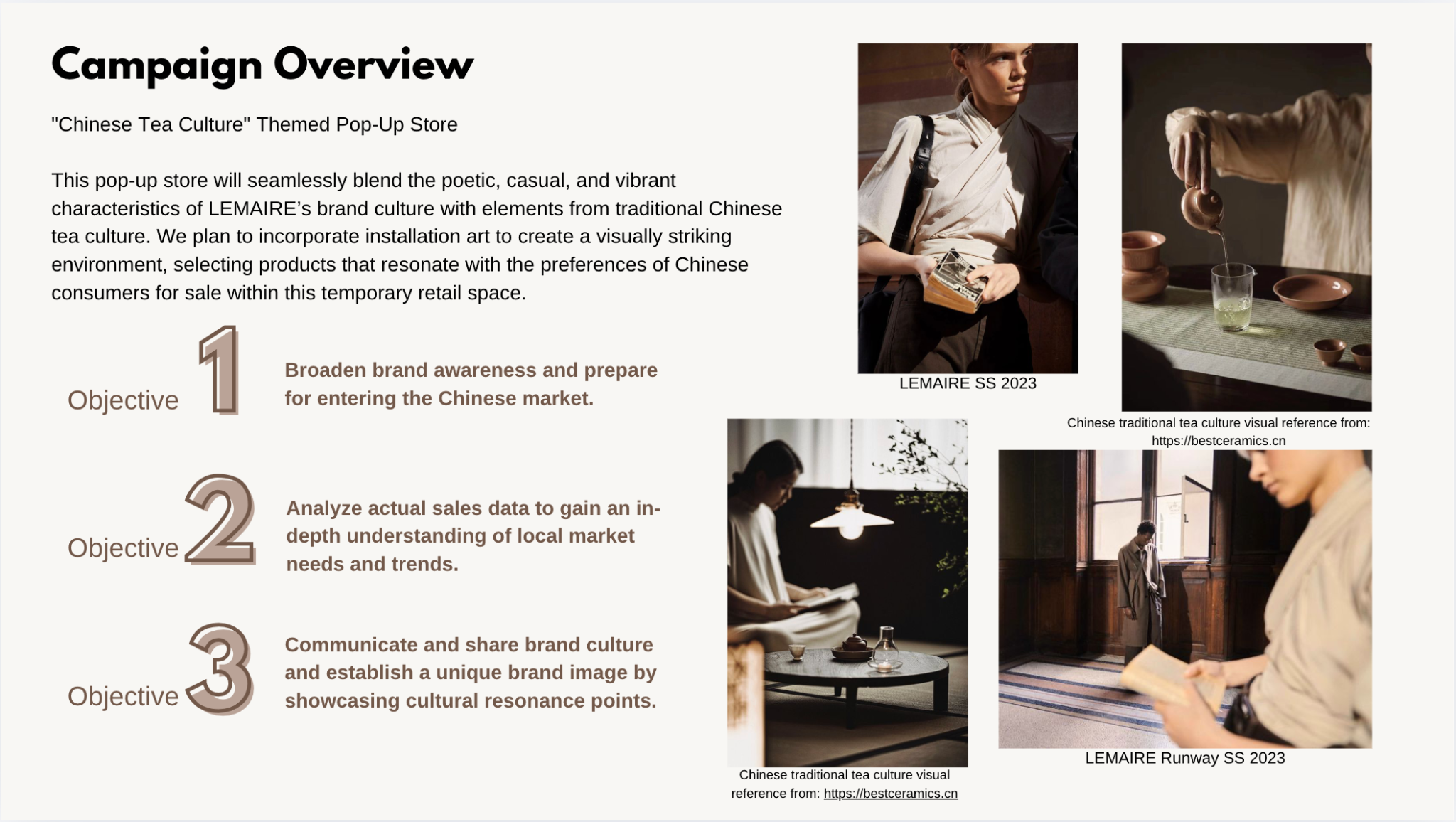 LEMAIRE Shanghai tea concept campaign overview